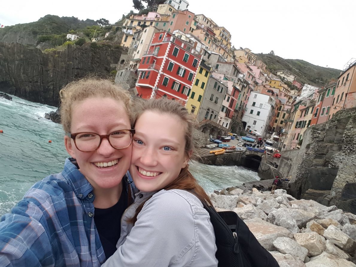 Helen and her long-distance love at one of the towns of Cinque Terre, Italy.